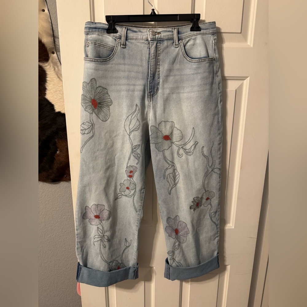 Jessica Simpson Light Blue Floral Jeans